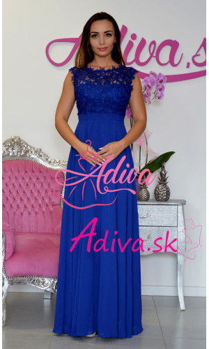 Dlhé kráľovsky modré spoločenské šaty Astoria